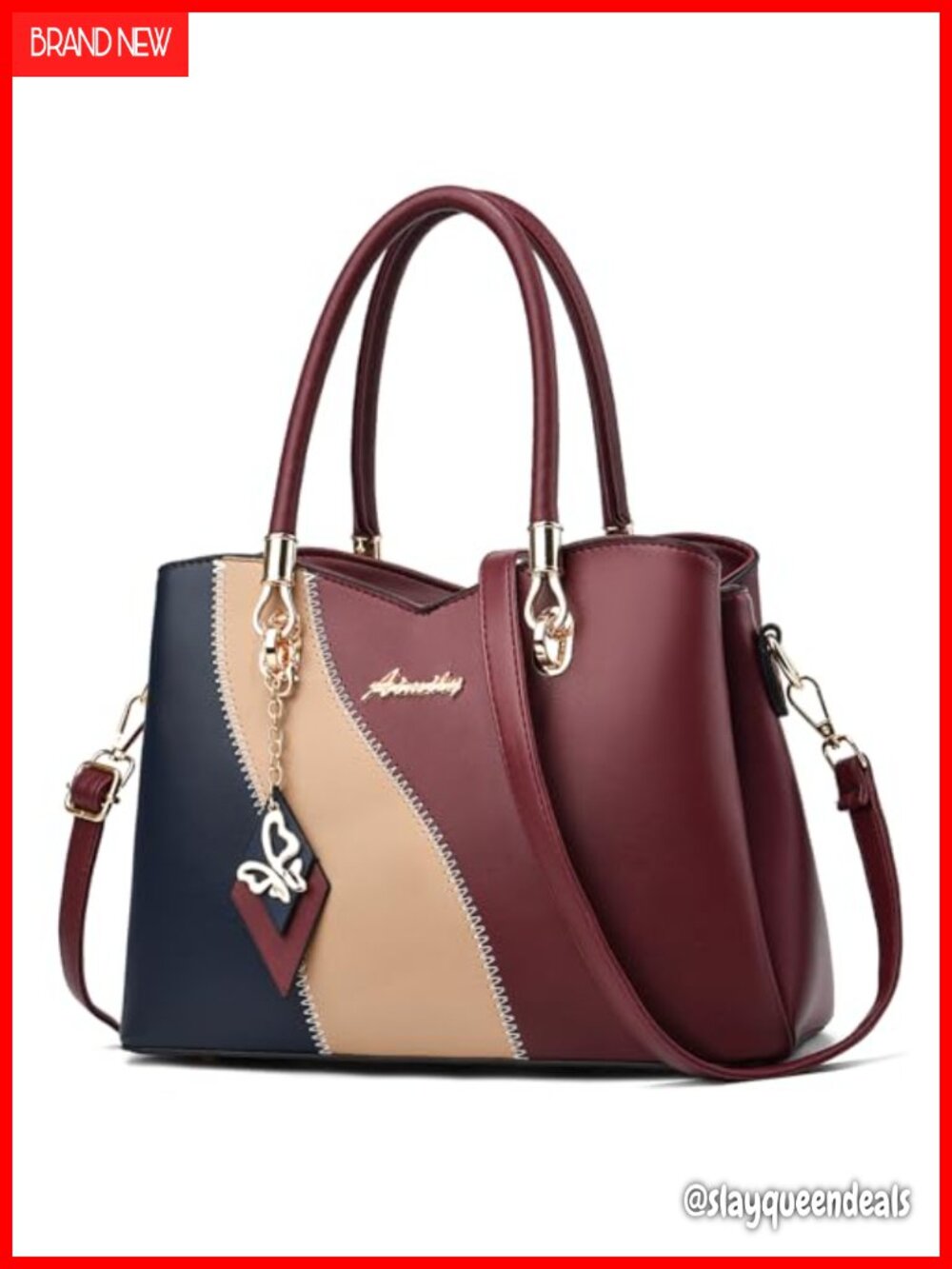 Women's Satchel Tote PU Leather Shoulder Handbag with Crossbody Strap